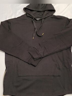 NOIZ Black French Terry Hoodie XL Side Zip Pullover NWT